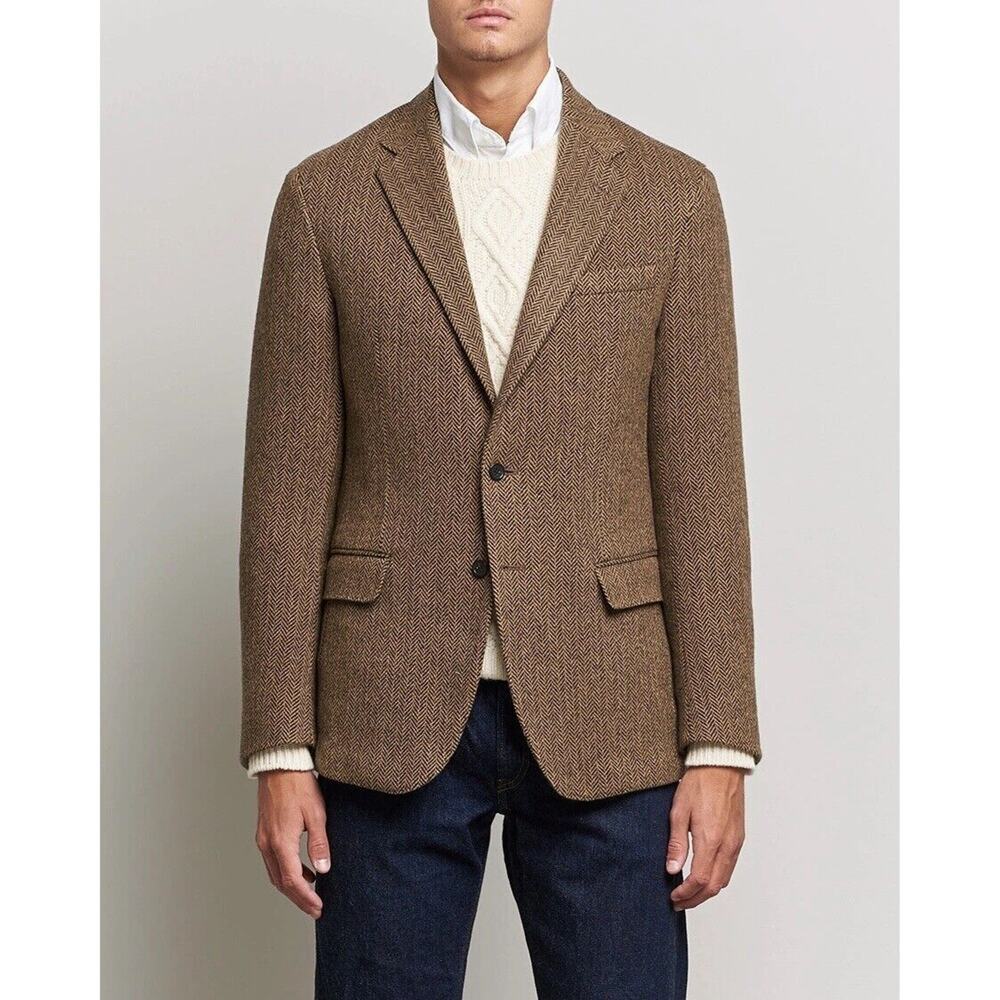 Lauren Ralph Lauren Men’s Wool Herringbone Sport Coat Brown NWT Size 40 Long